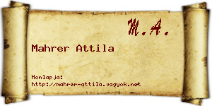Mahrer Attila névjegykártya